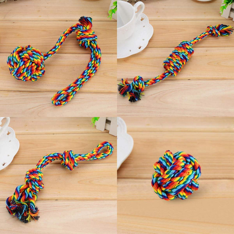 VIEWLON Dog Rope Toys, Dog Toy Set, Rope Ball, Cotton Knot, Chew Toy, Dog Interactive Toy, Beneficial to Dog's Mental Health, Dental Health, and Teeth Cleaning,Best Gift for Small/Medium Dogs (4 Pcs) - PawsPlanet Australia