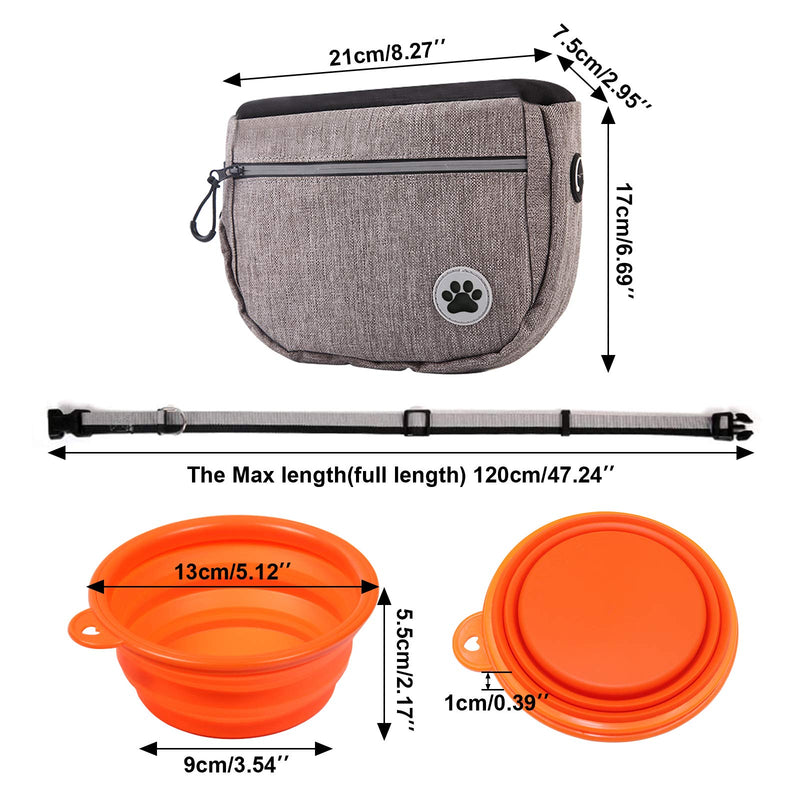 Naiveroo Dog Training Pouch Kit, Dog Treat Training Pouch Bag with Collapsible Bowl, Outdoor Training Dog Snack Reward Waist Pocket - PawsPlanet Australia