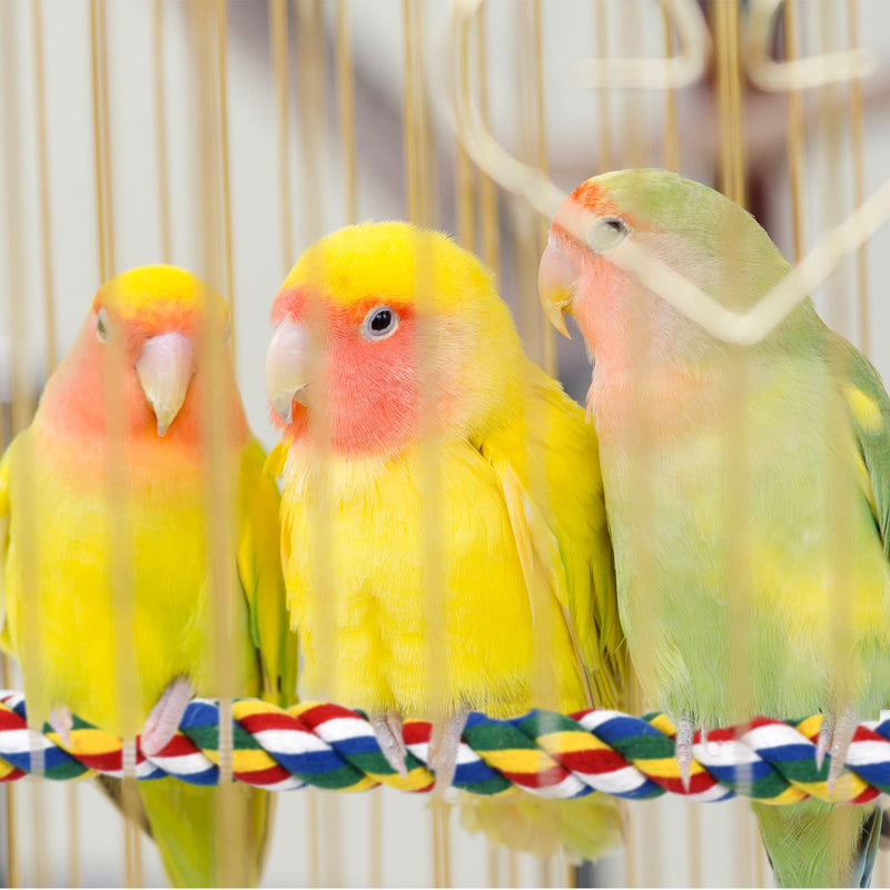 Bird Perch- Cage Rope for Parrot/Parakeet/Cockatiel Bungee Toy Comfy Colorful (31.5 Inch Long, Metal Nuts) 31.5 Inch Long - PawsPlanet Australia