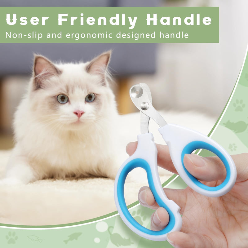 Alyvisun Claw Scissors for Cats, Professional Claw Scissors for Dogs with Positioning Hole, for Rabbits, Guinea Pigs, Birds, Puppies Kittens and Small Animals Pet Nail Clipper (Blue White) - PawsPlanet Australia