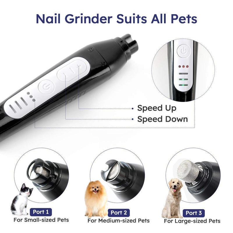 PetsBark 2in1 Dog Nail Grinder and Grooming Clippers,Professional Pet Nail Trimmer,Noiseless Rechargeable Large Clipper--2CM - PawsPlanet Australia