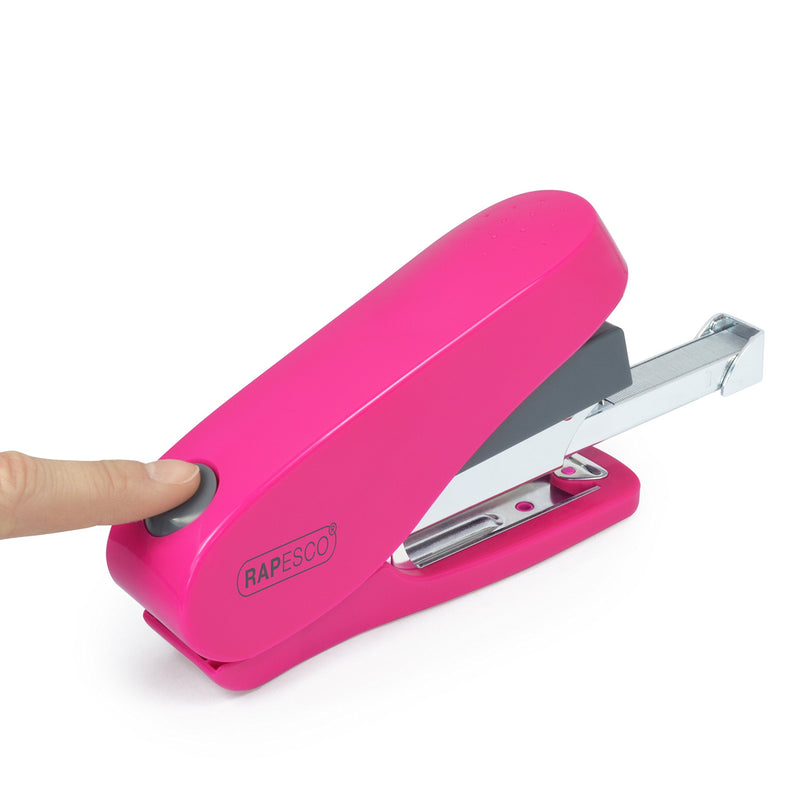 Rapesco 1468 Luna Less Effort Stapler with 2000 Staples, 50 Sheet Capacity, Fuchsia Hot Pink Luna Set - PawsPlanet Australia