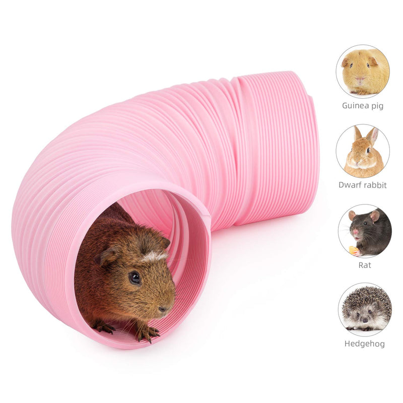 Niteangel Fun Tunnel with 3 Pack Play Balls for Guinea Pigs, Chinchillas, Rats and Dwarf Rabbits Pink - PawsPlanet Australia