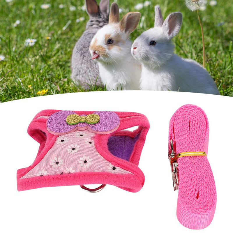 Fdit Small Animal Harness and Leash Soft Rabbit Harness with Lead Walking Training Traction Chest Strap for Small Rabbit Animals (L) L - PawsPlanet Australia