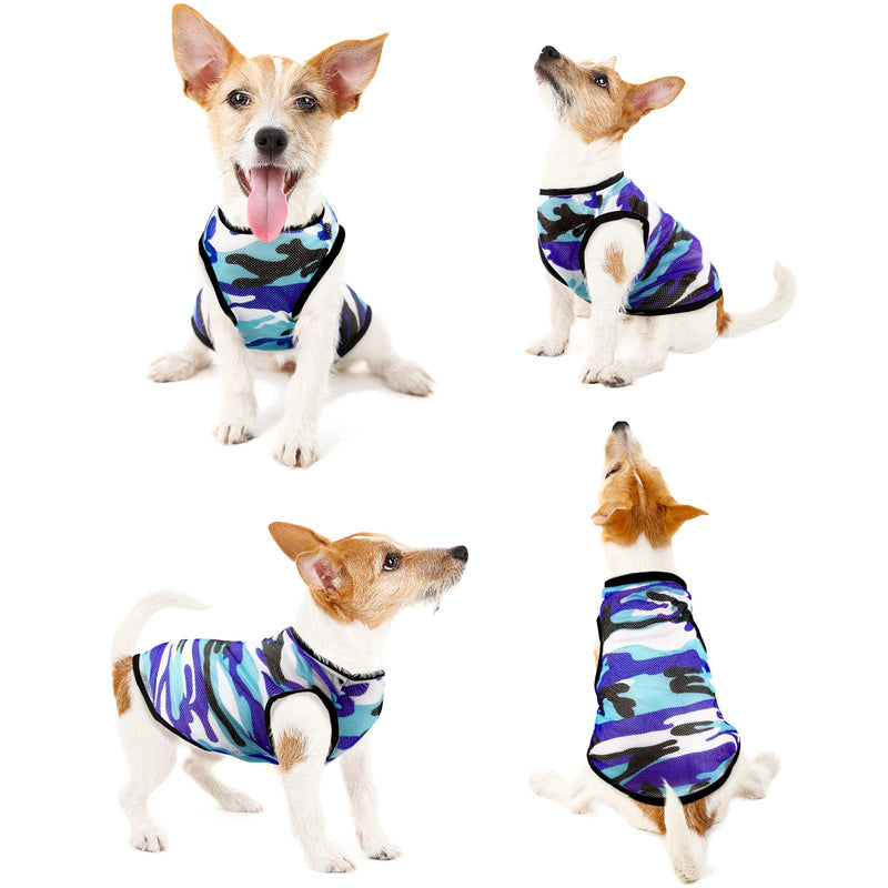 3 Pieces Dog Camouflage Print Vest Puppy Kitten Shirt Vest Pet T-Shirt Pet Clothing Small Dog Boy Girl Breathable Sleeveless Pet Vest (Blue, Red, Green,S) Blue, Red, Green - PawsPlanet Australia