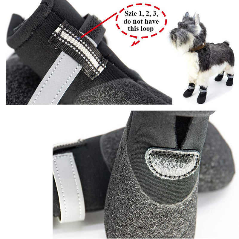 [Australia] - 4 Pcs Waterproof Dog Boots, Rugged Pet Dog Booties with Adjustable Reflective Magic Straps, All Weather Dog Shoes with Anti-Slip Rubber Sole for Small Medium Large Dogs, Breathable Paw Protectors 1# 