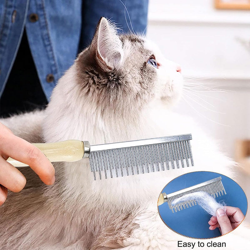 Flea Comb for Cats & Dogs, Lice Comb, Dust Comb for Cats Dogs, Pet Grooming Combs, Stainless Steel Pet Comb, for Combing, Detangling, Detangling and Removing Fleas and Lice, Pack of 4, Butyeak - PawsPlanet Australia