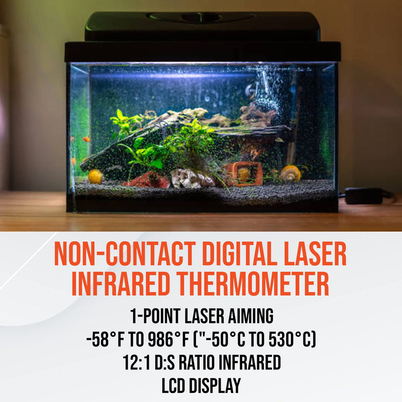 Metris Mini-Mee Digital Non-Contact Digital Infrared Reptile Thermometer, Laser Temperature Gun with 1-Point Aiming use for Fish Tank, Snake Habitat, Terrarium Kit Accessories - PawsPlanet Australia