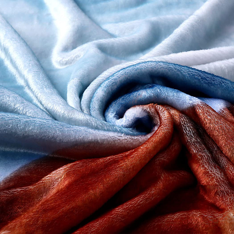 Violetpos Thick Blanket Soft Warmth Cozy Flannel Fleece Sofa Blanket Cover Blanket Beautiful Falls the Sky Horses Ma Sunrise 150 x 200 cm - PawsPlanet Australia