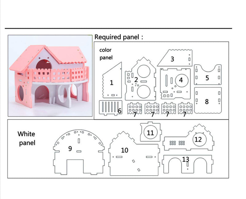 Wooden Hamster House, Rat Hideout, Gerbil Hut Hideaway Exercise Play Toys Chews for Dwarf Hamster,Mouse, Rat,Gerbil and Other Pet Small Animals. - PawsPlanet Australia