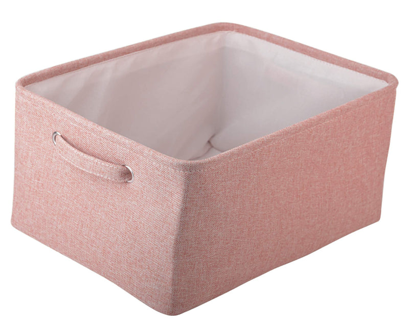 Brabtod Canvas Pet Toy and Accessory Storage Bin with Handles, Organizer Storage Basket for Pet Toys, Blankets, Leashes and Embroidered DOG TOYS-Pink-dog Pink-dog - PawsPlanet Australia