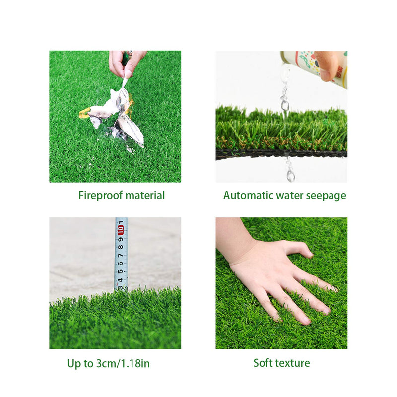 [Australia] - Artificial Grass Rug Turf for Dogs Indoor Outdoor Fake Grass for Dogs Potty Training Area Patio Lawn Decoration (23.62 inches x 19.68 inches) 