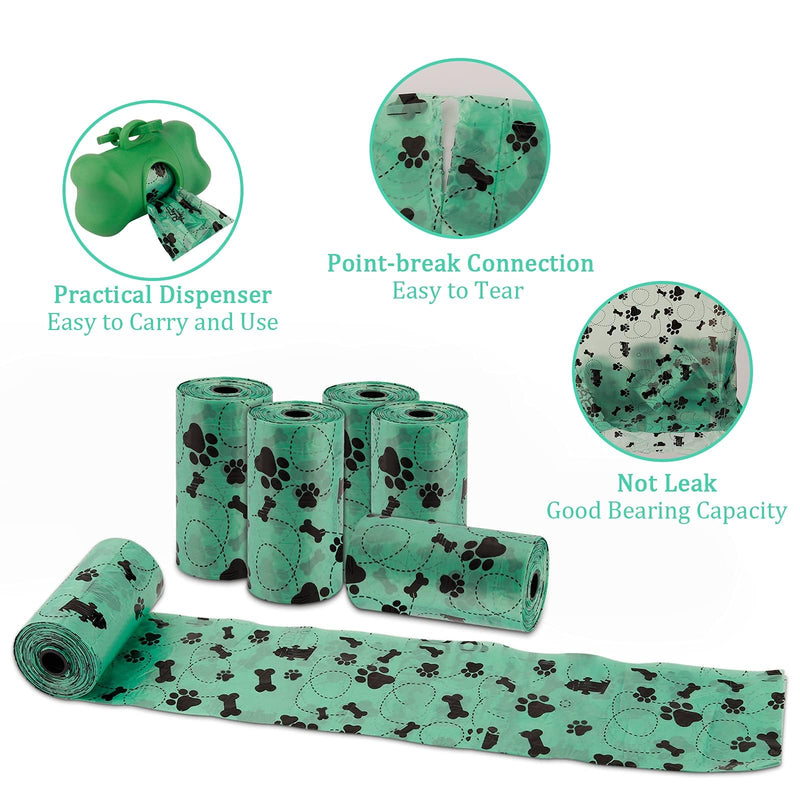 ROEXUN dog waste bags 32 rolls (640 bags) waste bags for dogs with 1 free dispenser, leak-proof and scented waste bags for dogs, green - PawsPlanet Australia