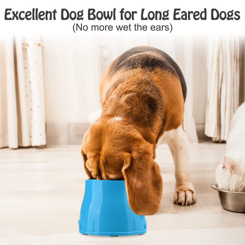 Long Ears Dog Bowl, Spaniel Dog Bowl, Pet Feeding Elevated Bowl for Food and Water, Non-slip Tall Feeder Bowl, Raised bowl for Small Medium Large Dog Breeds (M, Blue) M - PawsPlanet Australia