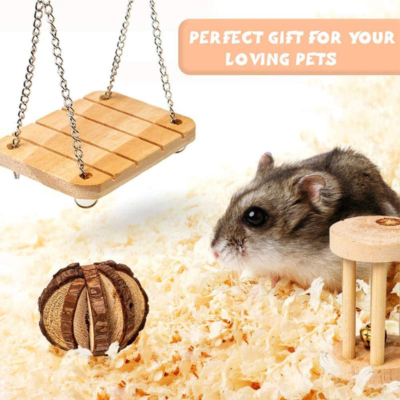 Amasawa 10 Pieces Hamster Chew Toys,Natural Wooden Toys,Gerbil Rat Guinea Pig Chinchilla Chew Toys,Roller Teeth Care Molar Toy,Suitable for Hamsters, Rabbits and Parrots to Play with Molar Toys - PawsPlanet Australia