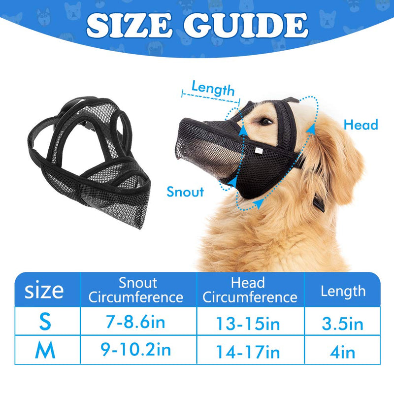 BINGPET Dog Muzzle for Medium Large Dogs - Adjustable Soft Secure Drinkable Pet Mouth Cover with Breathable Air-Mesh, Muzzle for Biting Barking Chewing Eating - PawsPlanet Australia