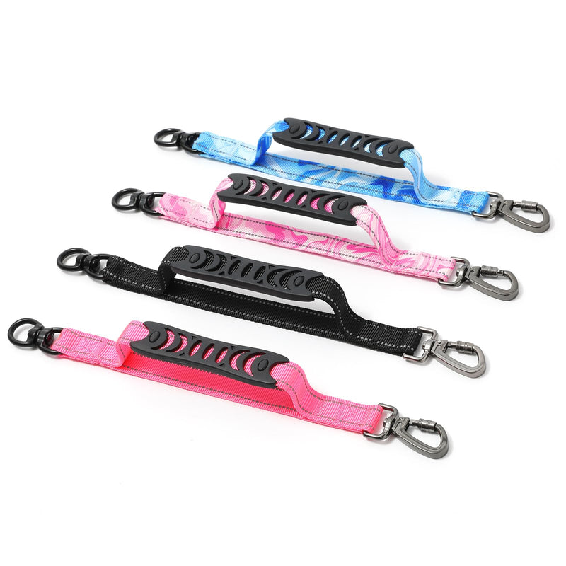voopet Tactical Dog Leash Heavy Duty, 4FT Shock Absorbing Bungee Dog Leash for Pulling Dogs, Strong No Pull Dog Training Leash with Comfortable Dual Handle for Medium Large Dogs, Hot Pink - PawsPlanet Australia