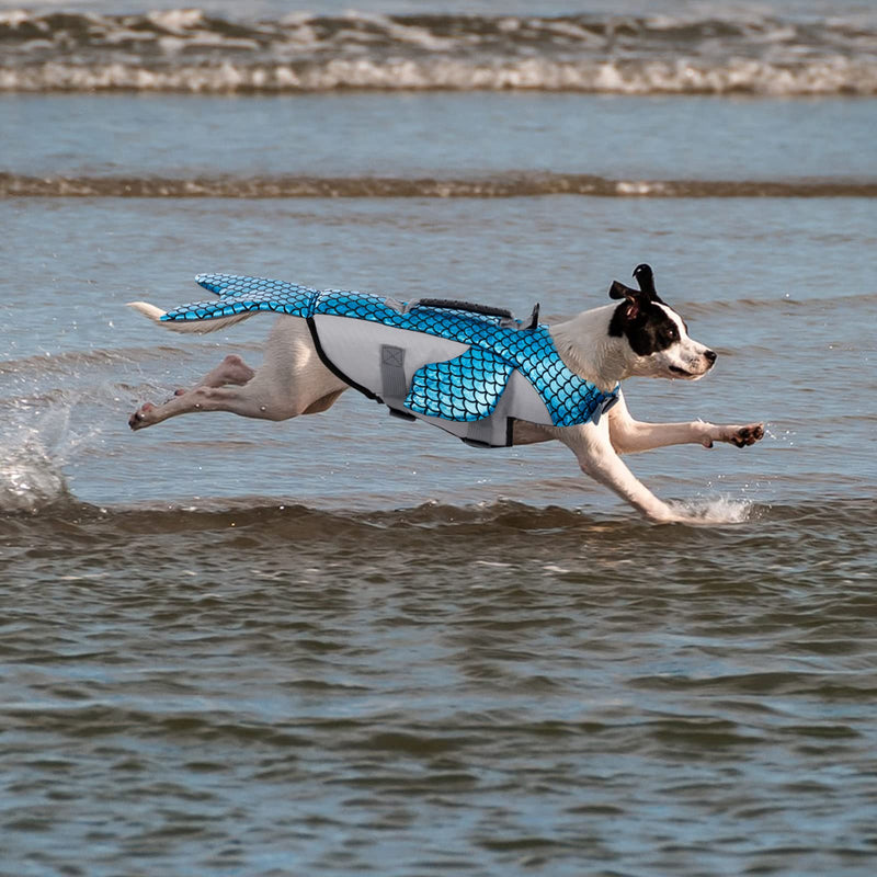 ASENKU Dog Life Jacket, Ripstop Dog Safety Vest, Adjustable Dog Lifesaver Pet Life Preserver with High Buoyancy and Durable Rescue Hand for Small Medium Large Dogs X-Small Blue - PawsPlanet Australia