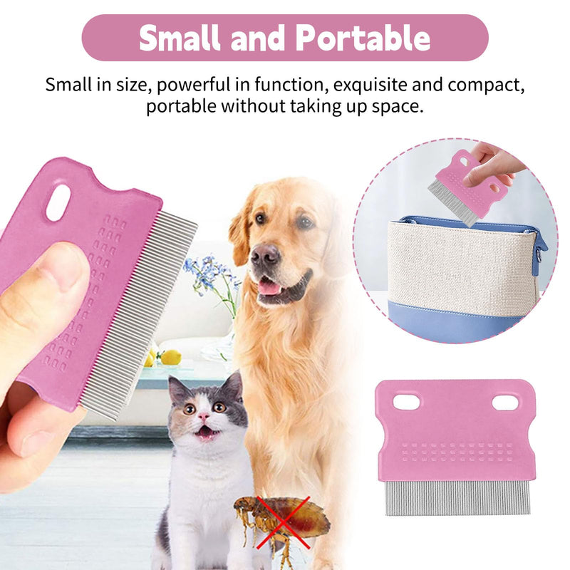 Pack of 2 Cat Dog Flea Comb, Pet Comb Stainless Steel Lice Comb, Pet Grooming Tool, Tear Stain Remover Combs, Hair Removal, Massage, for Removing Dandruff and Hair Stains - PawsPlanet Australia