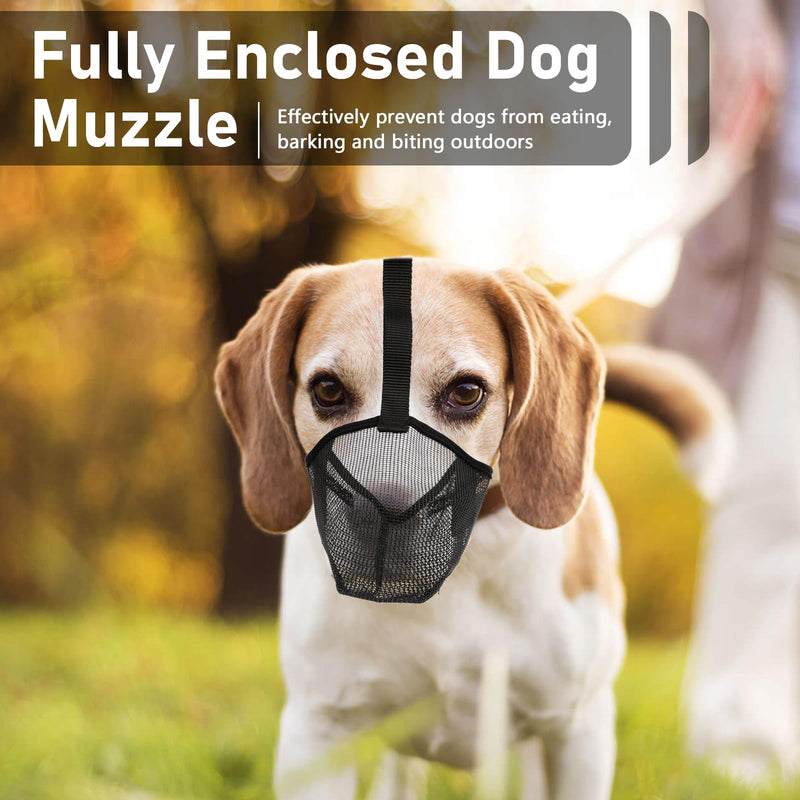 Dog Muzzle, Adjustable Dog Muzzles to Stop Eating, Biting and Barking, Fully Closed Muzzle for Medium Small Large Dogs (S) S - PawsPlanet Australia