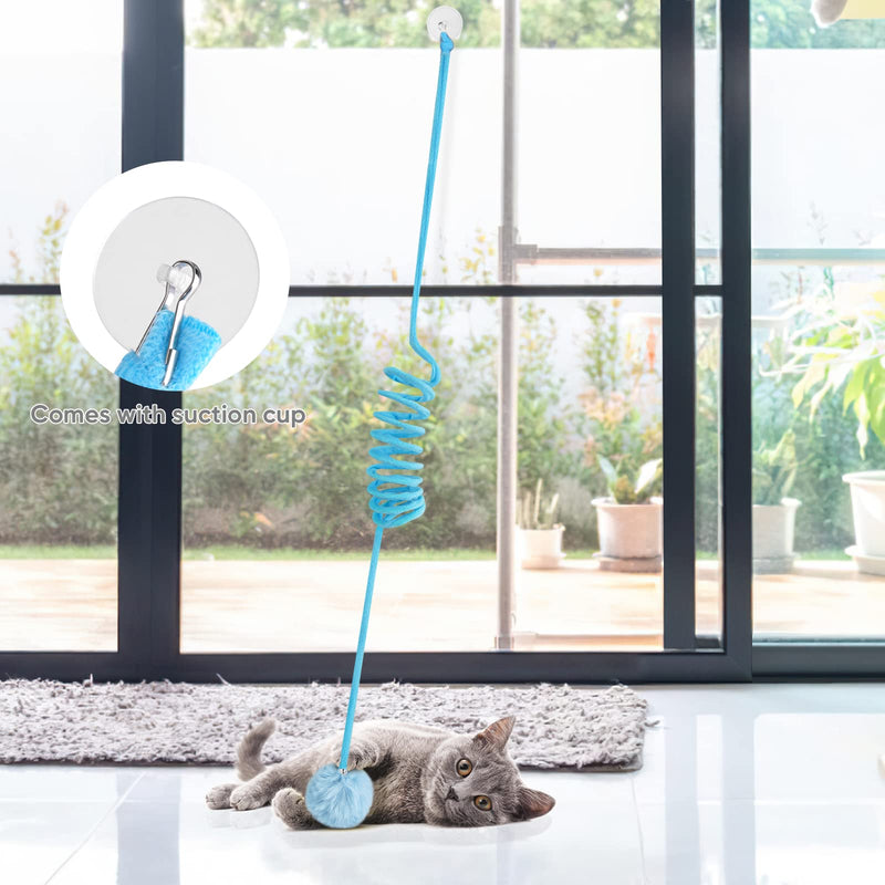 FURJOY Cat Spring Toy, Self-Play Hanging Stretchy Cat Spring with Bell, 3-Piece Soft Plush Interactive Cat Toy for Hunting and Playing - PawsPlanet Australia