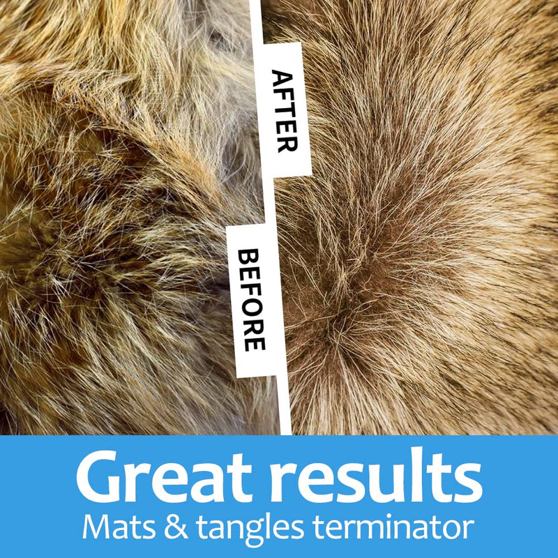 Undercoat rake for Dogs，Dog Deshedding Brush for Large Dogs，2 in 1 Dematting Comb & deShedding Tool for Long Hair Cats，Pet Hair Grooming Brush, Clear mats and tangles Blue - PawsPlanet Australia