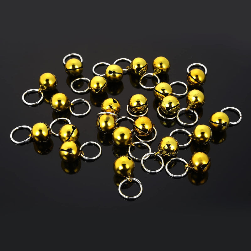 Molain 24pcs Cat Bells with Keyrings- Dog Collar Bells, Training Jingle Bell Collar Pendant Pet Accessories Festival Party DIY Small Bells Gold - PawsPlanet Australia