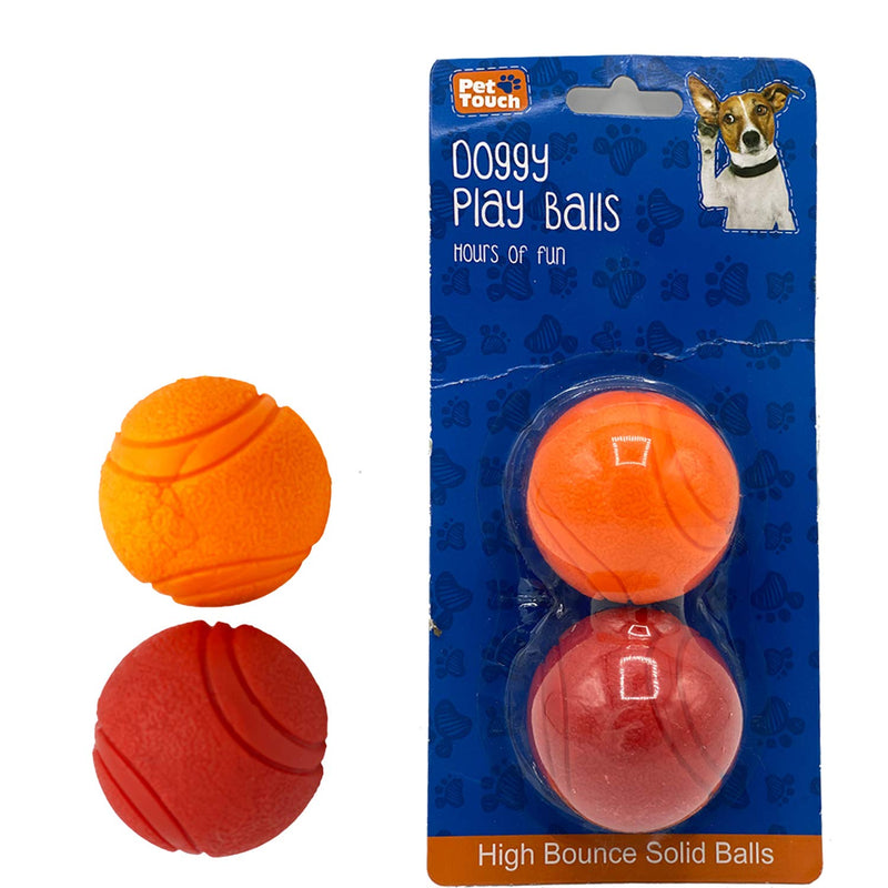 Dog Training High Bounce Solid Ball Doggy Play Balls Hours for Fun for All Dogs and Puppies Solid Rubber Boomer Ball Funny Chew Play Toys (Red & Orange) Red & Orange - PawsPlanet Australia