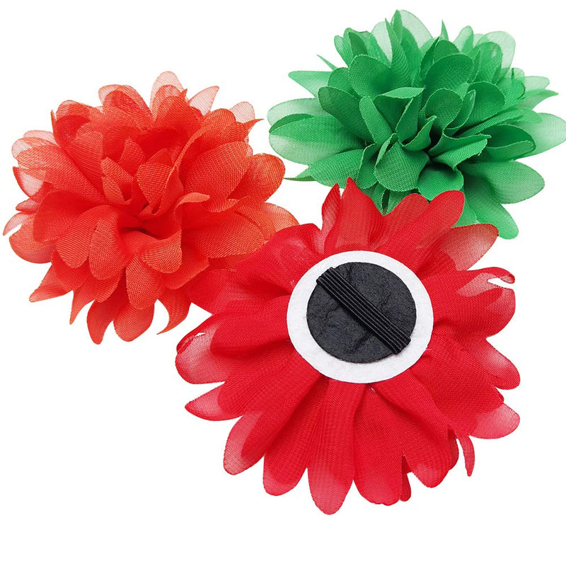 Chenkou Craft Pet Dog Collar Bows Charms Flowers Roses Accessories Attachment Decor for Cat Puppy Collars Grooming Large Bulk (16pcs Organza Flower 4") 16pcs Organza Flower 4" - PawsPlanet Australia