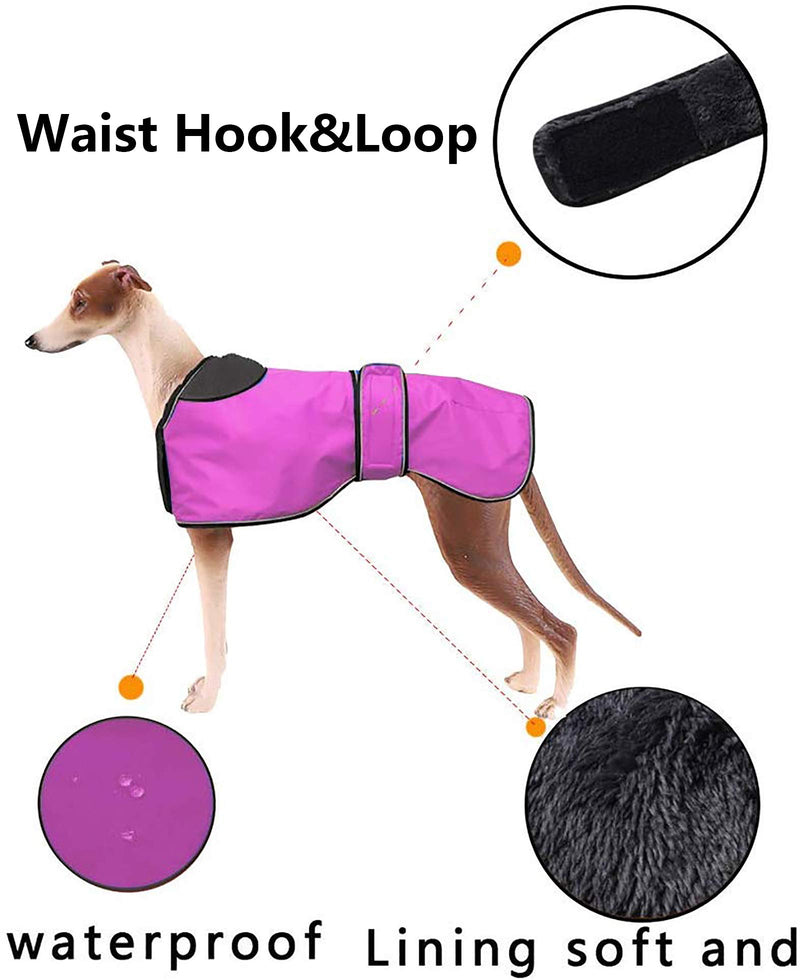 Waterproof Dog Jacket, Dog Winter Coat with Warm Fleece Lining, Outdoor Dog Apparel with Adjustable Bands for Medium, Large Dog Pink L - PawsPlanet Australia