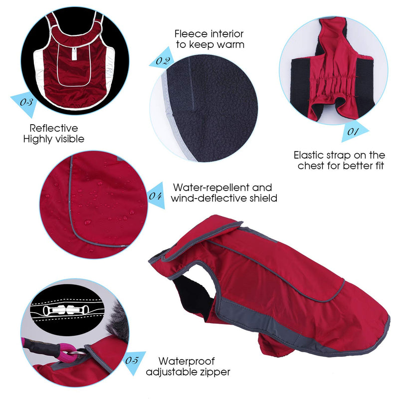 ThinkPet Outdoor Adventure Winter Dog Jacket Waterproof Reflective Warm Coat L Red Large Cute Style Red - PawsPlanet Australia