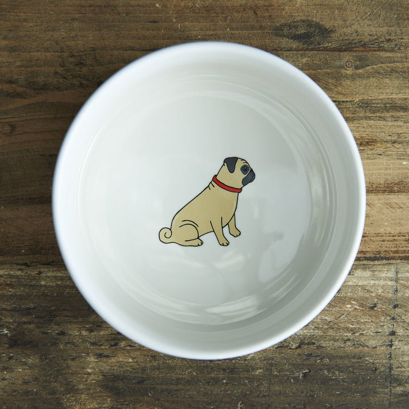 Sweet William Pug Dog Bowl - PawsPlanet Australia