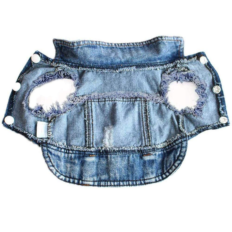 Strangefly Dog Jean Jacket, Blue Puppy Denim T-Shirt, Machine Washable Dog Clothes, Comfort and Cool Apparel, for Small Medium Dogs Pets and Cats (XS, Blue) X-Small - PawsPlanet Australia