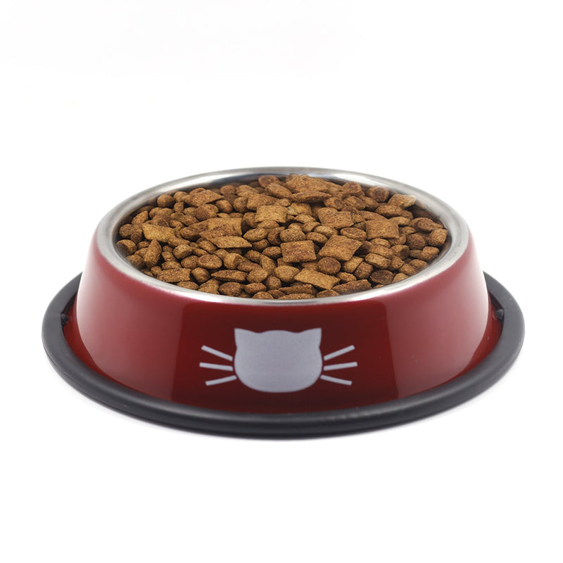 [Australia] - Ureverbasic Cat Bowls Pet Bowl Cat Food Water Bowl with Rubber Base Small Pet Bowl Cat Feeding Bowls Set of 2 Red 