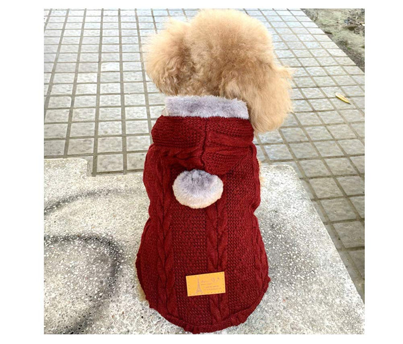[Australia] - Delifur Dog Hoodies Sweater Pet Winter Clothes Soft Warm Dog Jumpsuit Outfits Knitted Sweatshirts for Small Dogs Cats 12 