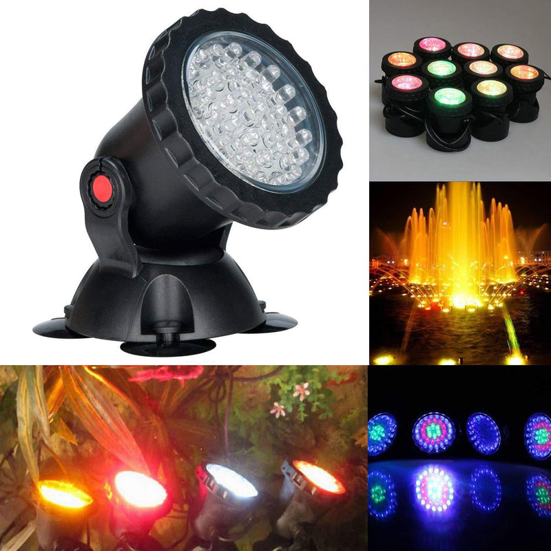 COVVY Waterproof Underwater Spot Lights Multicolour RGB Aquarium Lights with Remote Control for Garden Pond Fish Tank Swimming Pool,UK Plug (Set of 1 Light) Set of 1 Light - PawsPlanet Australia