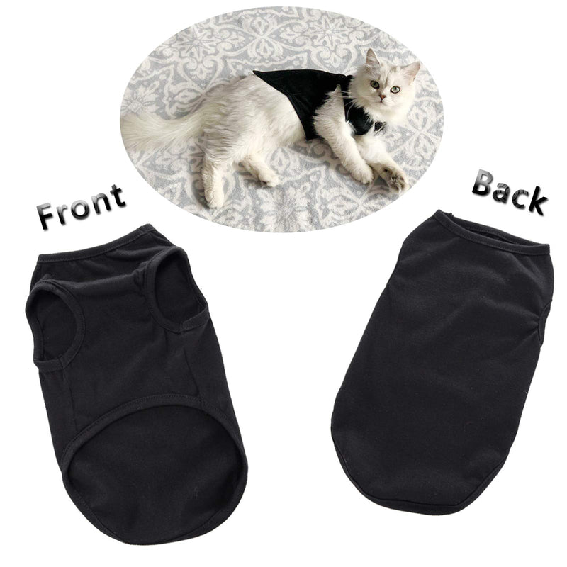 [Australia] - CAISANG Dog Shirts Puppy Clothes for Small Dogs Boy, Pet T-Shirts Doggy Vest Apparel, Comfortable Summer Shirts Beach Wear Clothing, Outfits for Medium Dog, Kitty Cats, Soft Cotton Tops XS Black 