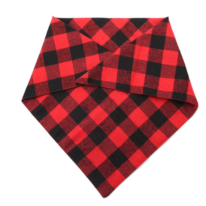 [Australia] - NACOCO Dog Bandana Bibs Pet Plaid Scarf Triangle Head Scarfs Accessories Neckerchief for Small and Medium Dog 1 Pack Red 