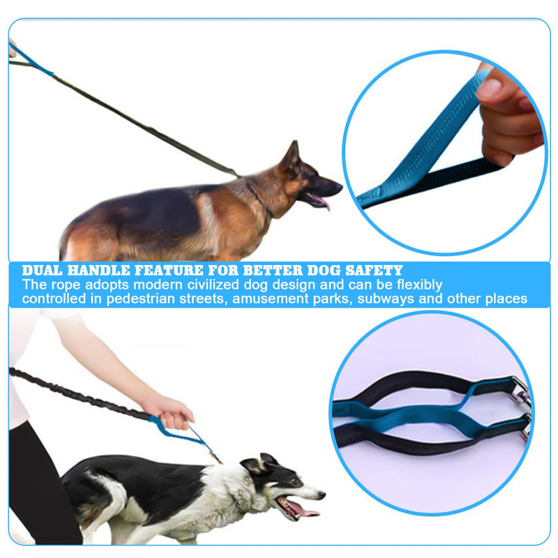 Nizirioo jogging leash for dogs, hands-free dog leash: elastic and reflective dog leash with waist strap, double handle, hand-free dog leash for medium and large dogs, 140-200 cm - PawsPlanet Australia