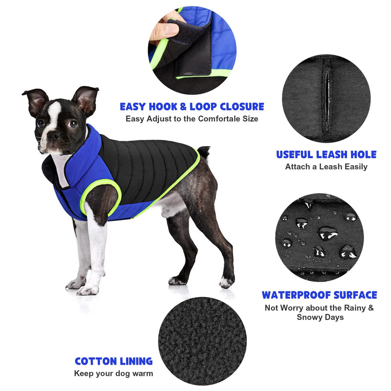 Dog Coat - Dog Winter Coat, Cold Weather Dog Jacket with Harness Hole Waterproof Windproof for Small Medium Dogs XS Black - PawsPlanet Australia