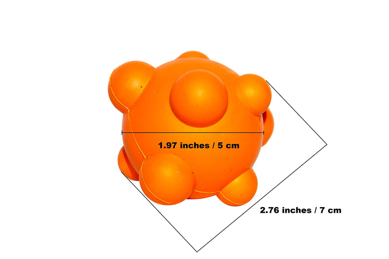 PlayfulSpirit Bumpy Bouncy Solid Rubber Ball – Great Chew Toy for Teething Puppies and Awesome Plaything for Smaller, Medium Size Dogs to Play, Catch and Fetch – Fun Games Guaranteed (Orange) Orange - PawsPlanet Australia