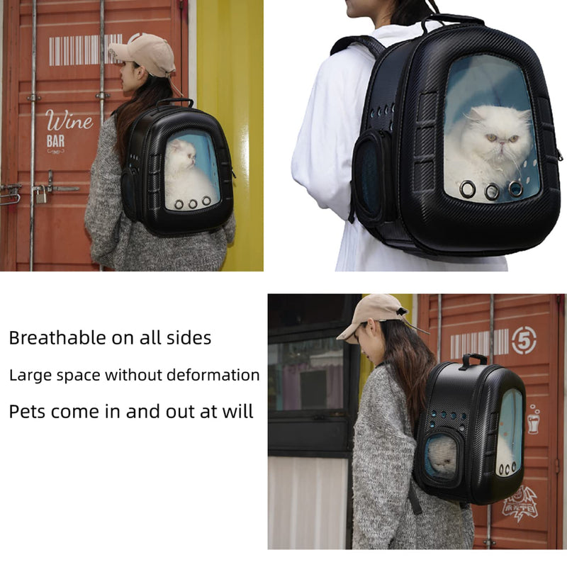 HAOYINEW Pet Backpack Carrier for Cats and Puppies, Bubble Backpack Carrier, Airline-Approved, Designed for Travel, Hiking, Walking & Outdoor Use Black - PawsPlanet Australia