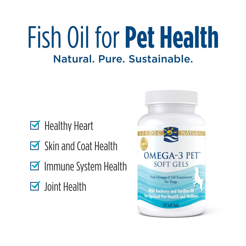 Nordic Naturals Pet-Omega-3 Promotes Optimal Pet Health and Wellness Softgels, 90-Count - PawsPlanet Australia