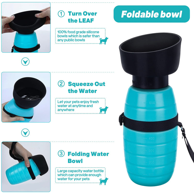 pecute Pet Water Bottle with Fortable Water Bowl, Leak Proof Puppy Water Bottle, Outdoor Lightweight and portable Water Container?Dog Cat Travel Drinking Cup (500ml) 500 ml (Pack of 1) - PawsPlanet Australia