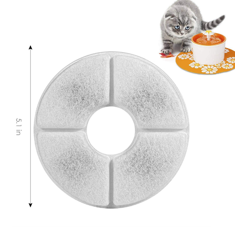 Qiraoxy 4PCS Pet Water Fountain Replacement Carbon Filters Flower Cat Dog Activated Cotton Carbon Water Filters Activated Carbon Filters Keeping Water Clear Tasty Triple Action Water Softening - PawsPlanet Australia