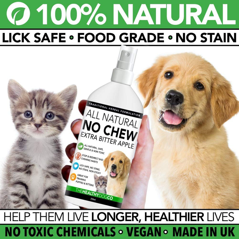 All Natural NO CHEW Extra Bitter Apple Dog Spray | Anti-Chew Kitten & Puppy Training Spray & Deterrent | Stop Chewing With Safe, Healthy, Chemical Free Cat & Dog Training Spray | 250ml - PawsPlanet Australia