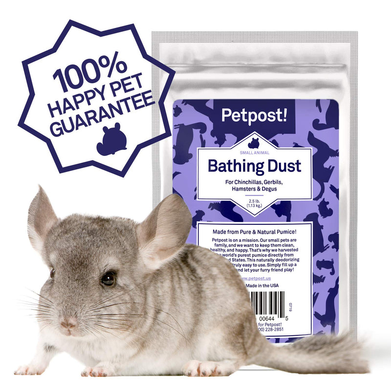 Petpost | Chinchilla Bath Dust for Small Animals - Natural, Pure Cleansing Pumice Sand for Cleaning Degus, Hamsters, & Gerbil (2.5 lb.) 1.13 kg (Pack of 1) - PawsPlanet Australia