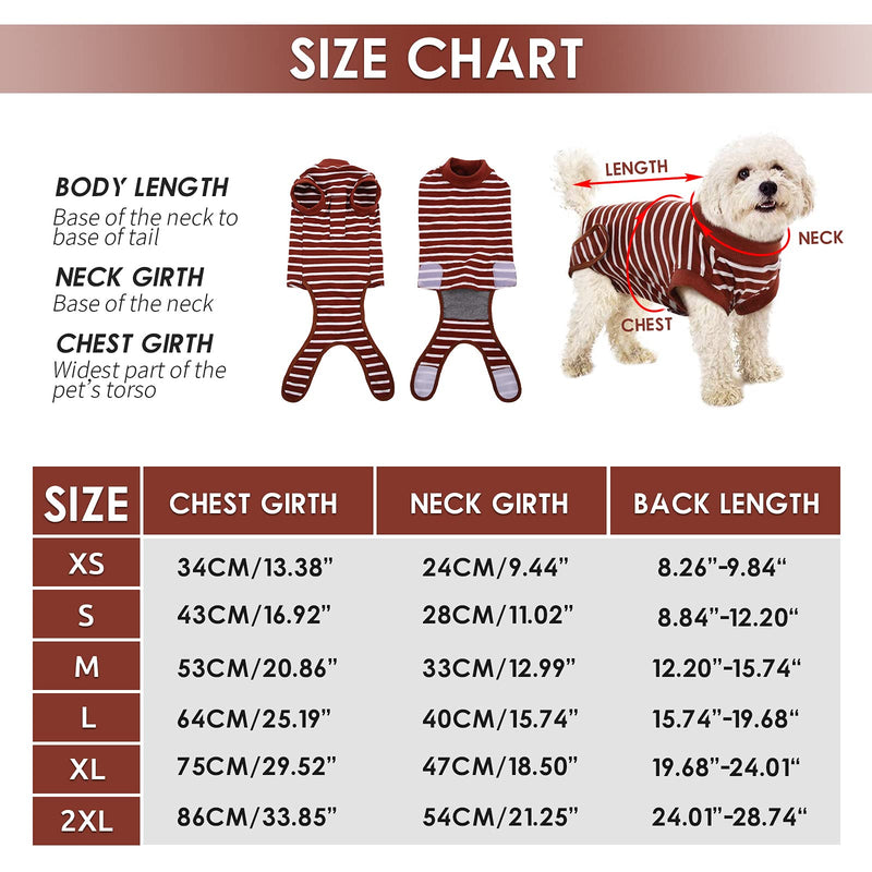 PUMYPOREITY Surgical Suit for Dogs, Healing Suits for Dogs Body Operation Anti-Licking Vest Animal Vest Pet Surgical Suit Abdominal Wounds and Skin Protection for Female Male Dogs (Brown, L) Brown Stripes - PawsPlanet Australia