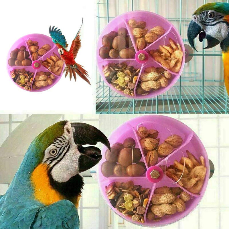 Parrot Bird Foraging Wheel, Parrot Foraging Toys, Bird Puzzle Feeder Spins Toy Parrot Foraging Toy Creative Chew Toy for Parrot Parakeet Cockatiel Conure Lovebird (Purple) - PawsPlanet Australia