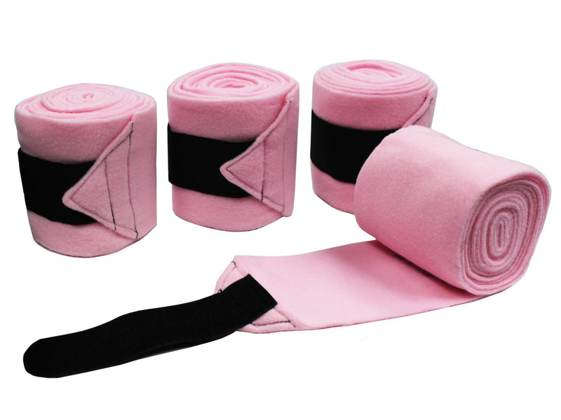 [Australia] - Derby Originals Set of 4 Super Soft Fleece Horse Polo Wraps with Velcro Red 